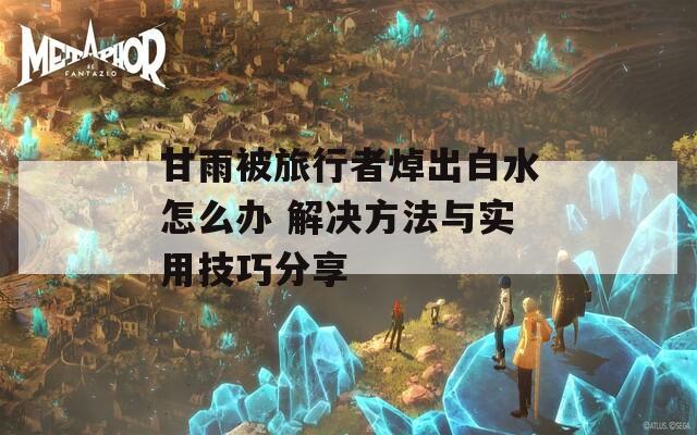 甘雨被旅行者焯出白水怎么办 解决方法与实用技巧分享