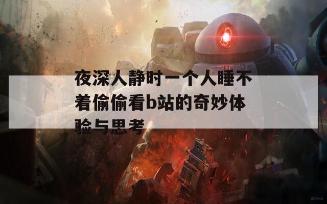 夜深人静时一个人睡不着偷偷看b站的奇妙体验与思考