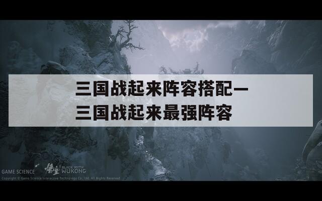 三国战起来阵容搭配—三国战起来最强阵容