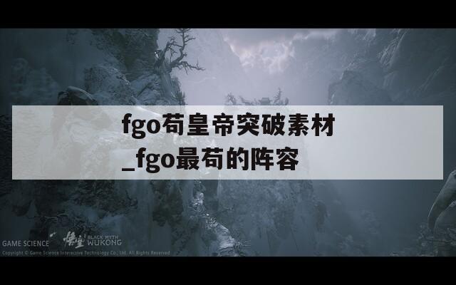 fgo苟皇帝突破素材_fgo最苟的阵容