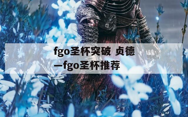 fgo圣杯突破 贞德—fgo圣杯推荐