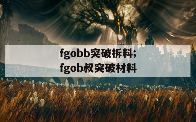 fgobb突破拆料;fgob叔突破材料