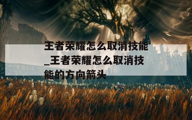 王者荣耀怎么取消技能_王者荣耀怎么取消技能的方向箭头